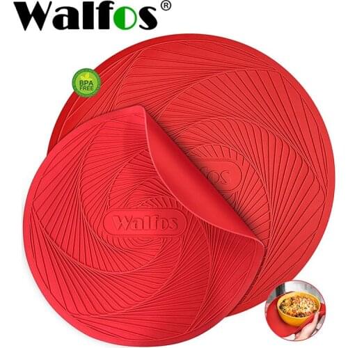 Walfos Silicone Microwave Mats Heat Resistant Multi-Purpose Microwave Trivet Mat Non-Slip Perfect for Microwave Oven and Hot Pan