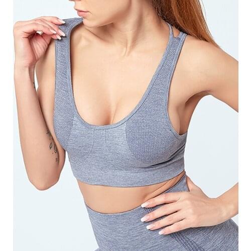 BINAND Push Up Sports Bra Women Shockproof Sport Crop Top Spandex Yoga Top Sexy Back Gym Fitness Top Running Training Bra Female