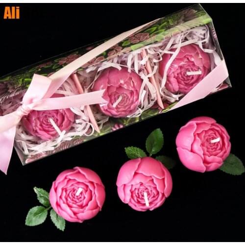 Party Weddings Birthday Candles Gift Peony Flower Rose Candles Wedding Decoration Scented Candles Birthday Wedding Centerpieces