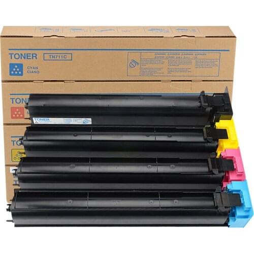 4x TN711K TN711 TN712 K C Y M Toner Cartridge Replace for Konica Minolta Bizhub BH 654 754 C654 C754 C654e C754e Ineo 754e 654e