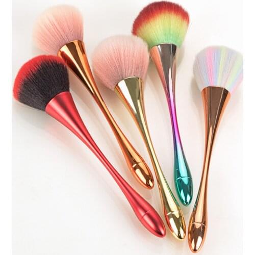 Slim Waist Handle Powder Brush Luxury Rose Golden Color Soft Hair Makeup Brush Blusher Contour Eyeshadow Loose Powder Brush
