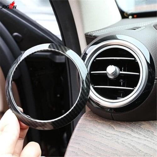 Carbon Fiber Look Front Air Condition Air Vent Outlet Ring Cover Trim For Mercedes Benz E Class E200 E250 E300 E400 W213 2017