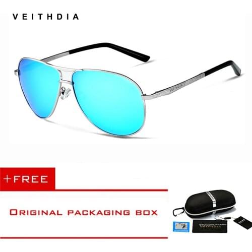 VEITHDIA Brand Classic Fashion Mens Sunglasses Polarized Mirror UV400 Lens Eyewear Accessories Sun Glasses For Men Women 2556
