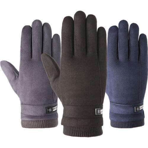 Chamois Leather Winter Ski Warm Men Gloves Rainproof Thick Non-Slip Camping Cold-Proof Touch Screen Windproof Ride Female Gloves
