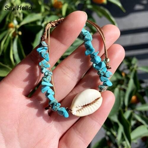 SAY HELLO Boho Fashion Handmade Shell Bracelet Beads Rope Braided Adjustable Ladies Bracelet Boho Jewelry Gift Women B10301