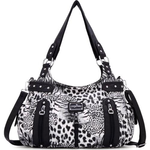 Angel Kiss Brand 2021 New Arrival Women Python Handbag Black and White Snake Print Soft Lady Purse
