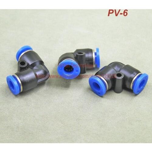 10pcs/lot PV Series PV-6 Touch Plastic Pneumatic Hose L Type Air Elbow Fitting 6mm Quick Tube Connector