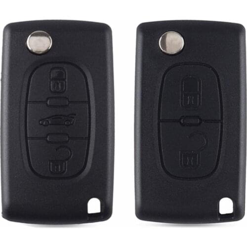 2/3 buttons Replace car key shell PEUGEOT 206 307 308 207 407 408 With HU83 Blade