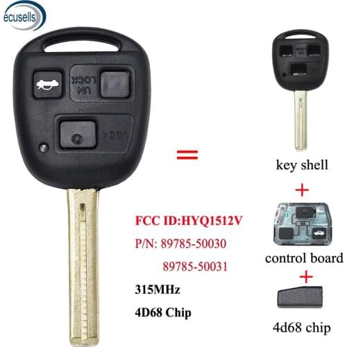 3 Button Remote Key 315MHz 4D68 Chip for Lexus ES300 GS300 GS400 IS300 LS400 FCC:HYQ1512V 89785-50030, 89785-50031