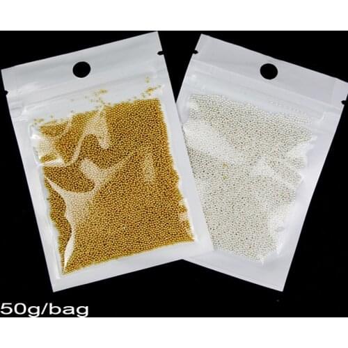 50g/Bag 1mm Nail Metal Beads Rose Gold/Gold/Silver Steel Round Mini 3D Nails Art Metal Beads Decorations DIY Manicure ZSD22