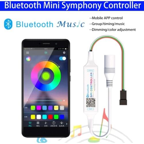 DC5-24V Mini Bluetooth Music Symphony RGB Controller Mobile APP Control Dimming And Toning