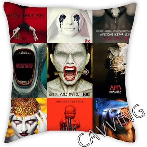 American-Horror-Story 3D Printed Polyester Decorative Pillowcases Throw Pillow Cover Square Zipper Pillow Cases Fans Gifts H02