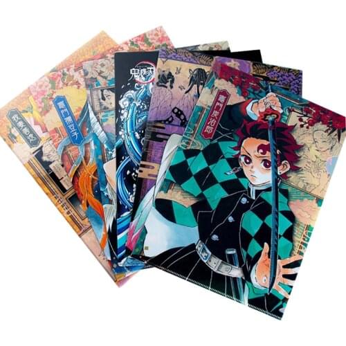 Demon Slaye A4 Cartoon PP File Folder Binder Waterproof File Holder Filing Organizer Collection