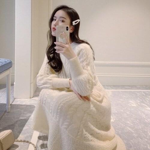 Модные вязаные платья Fafallduo China At AliExpress