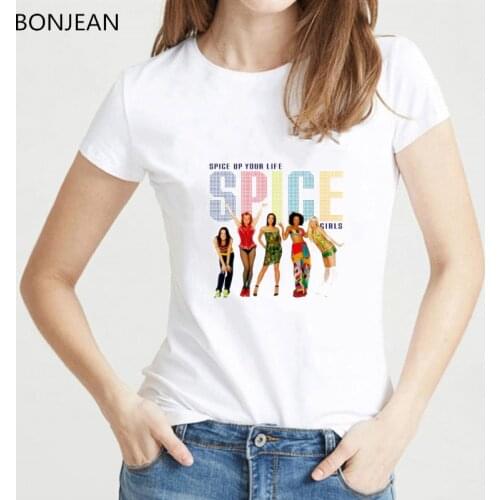 Vogue spice girls t shirt women korean style t-shirt femme graphic t shirts woman tshirt top female white streetwear 90s tees