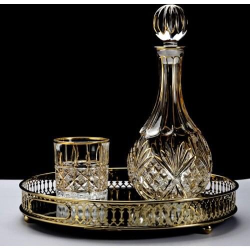 Crystal Glass Wine Red Bottle + Cups Wine Decanter Whiskey Liqour Pourer Home Bar Vodka Beer Bottle Jar Jug