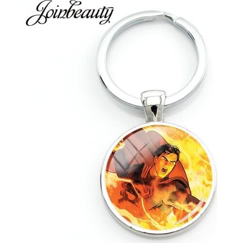 JOINBEAUTY Fire Light Superhero Wing Cartoon Keychains Animation Character Pattern Package Key Rings Handmade Gift Jewelry NA274