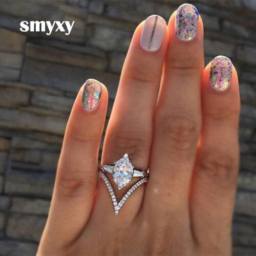 Hot Selling Inlaid Crystal Zircon Ring Creative Personality Wedding Party Jewelry Best Gifts Size 6-10