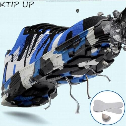 Fashion Casual Anti-smash Puncture-Proof Steel Toe Safety Shoes Men Breathable Outdoor Sneakers Work Shoes Indestructible Shoes