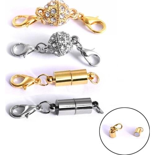 5pcs Magnetic Lobster Clasps DIY For Bracelet Crystal Beads Disco Ball Clasp Stainless Steel Jewelry Making Amazing Price