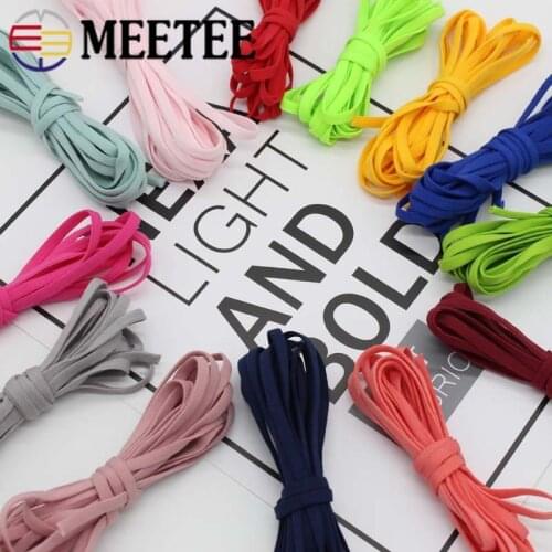 Meetee 21/43M 5mm Hollow Elastic Band Nylon ElasticRope for Flat Spring Bands Adjust Earband DIY Underwear Strap Sewing Material