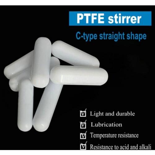 10pcs/lot Type C cylindrical Polytetrafluoroethylene stirred stirrer PTFE stir bar SA-PTPE magnetic stick free shipping