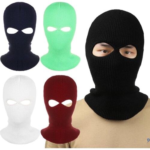 Fashion Army Tactical Hat 2 Holes Ski Hat Women Men Winter Knit Cap Balaclava Hood Motorbike Motorcycle Helmet Full Face Helmet