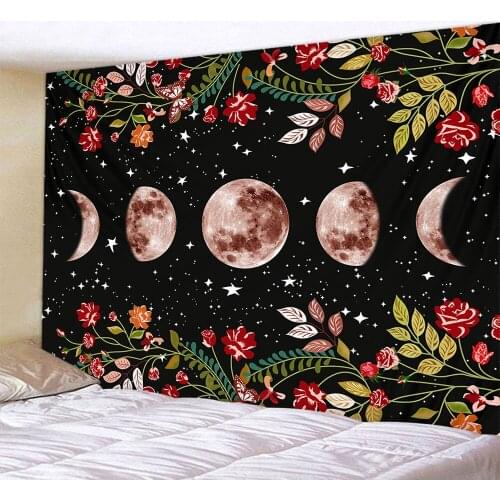 Fashionable Flower Moon Printed Tapestry Wall Hanging Home Decroation 2 Different Style Wall Carpet tenture murale T90