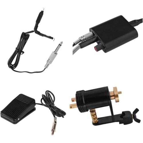 Permanent Makeup Tattoo Kit Power Supply Foot Pedal Rotary Tattoo Machine Gun Clip Cord Eyebrow Microblading Tattoo Set Supply