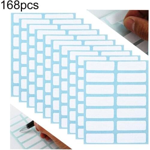 168Pcs Self-adhesive Labels Blank Name Number Sticker Student Office Stationery