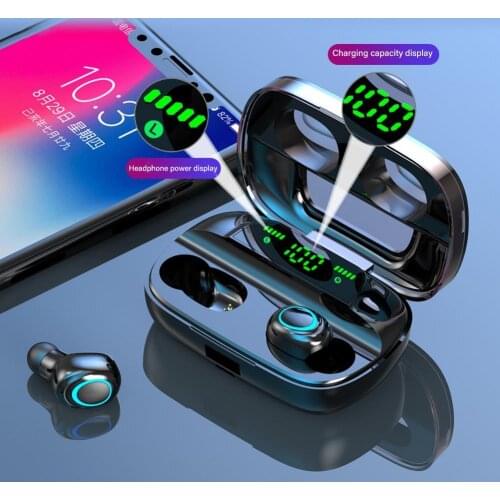 TWS Bluetooth Earphone V5.0 9D Stereo Wireless Headphones Sport Waterproof Earphones Mini True Earbuds Headsets for cellphone