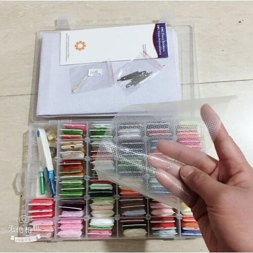 Oneroom 96pcs Embroidery Floss Cross Stitch Thread Kit with Threader Bobbins Sewing Needles Storage Box Embroidery Starter Kit