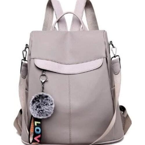 Casual Waterproof Women Backpack Purse Anti-theft Rucksack Mochila Hairball Lightweight School Shoulder Bag for Teenagers Girls