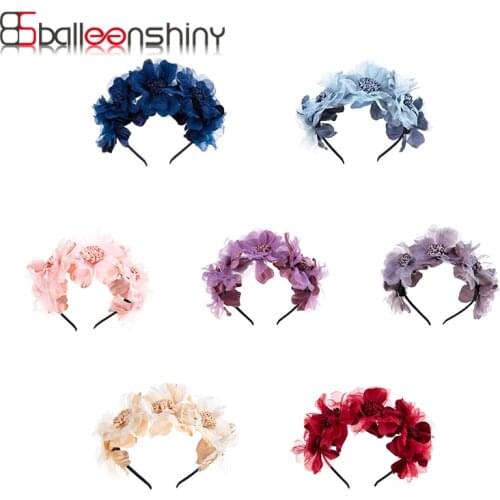BalleenShiny Baby Headband Baby Girls Crown Flower Wreath Hairband Simulation Flower Headband Child Gift Taking Pictures Fashion