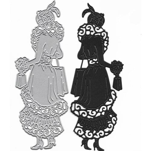 Clear Stamps And Dies 2021 Fashion Lady Cutting Dies Scrapbooking Album Card Making Stencil Die Cut Metal Embossing Fustelle