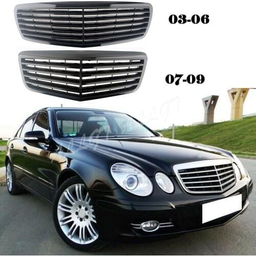 Car Front Grill Center Hood Grille Bumper For Mercedes-Benz E-Class W211 E200 E240 E320 2003 2004 2005 2006 2007 2008 2009 Black