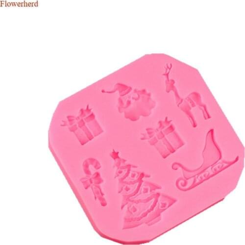 Christmas Tree Deer Santa Silicone Mold Cake Decorating Tools DIY Fondant Gum Paste Craft Soap Chocolate Moulds Cake Baking Tool