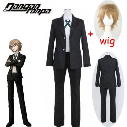 Danganronpa Ronpa Byakuya Togami Costume for Halloween Cosplay Any Size Jacket Shirt Pants Mens Fashion Suit Uniform Wig