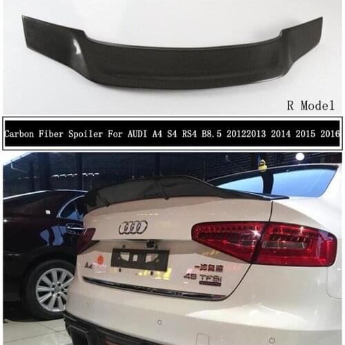 Carbon Fiber Spoiler For AUDI A4 S4 RS4 B8.5 2013 2014 2015 2016 Wing Lip Spoilers High Quality R Car Accessories