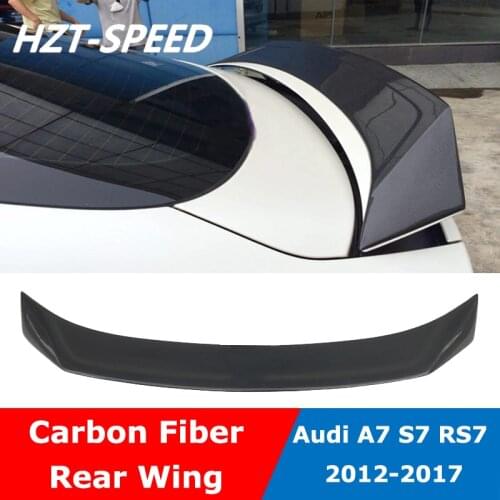 A7 K Style Carbon Fiber Rear Wing Trunk Tail Spoiler For Audi A7 S7 RS7 Modification 2012-2017