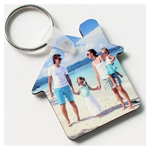 Sublimation blank key chains double heart mdf keychain hot transfer printing diy customized key ring consumables 20pcs/lot