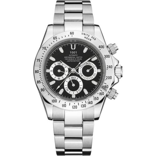 U1001Brand Luxury Daytona Series Ceramic Bezel Mechanical Watch Men WristWatch New Fashion Casual Automatic Watches relogio
