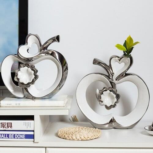 MODERN MINIMALIST CERAMIC APPLE LUCKY ORNAMENTS CRAFTS HOME FURNISHING DECORATION LIVINGROOM OFFICE ROOM FIGURINES DECOR X3996