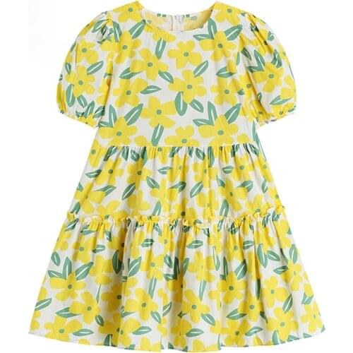 Korean Summer Floral Printed Dress For Women 2021 Summer Vintage Short Sleeve Elegant Party Casual Mori Girl Fairy Dresses