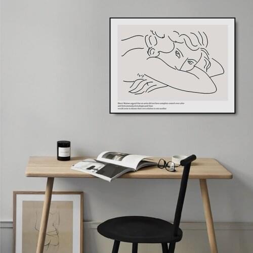Picasso Matisse Girl Pigeon Line Drawing Wall Art Picture Canvas Painting Posters Prints Abstract For Living Room Home Decor