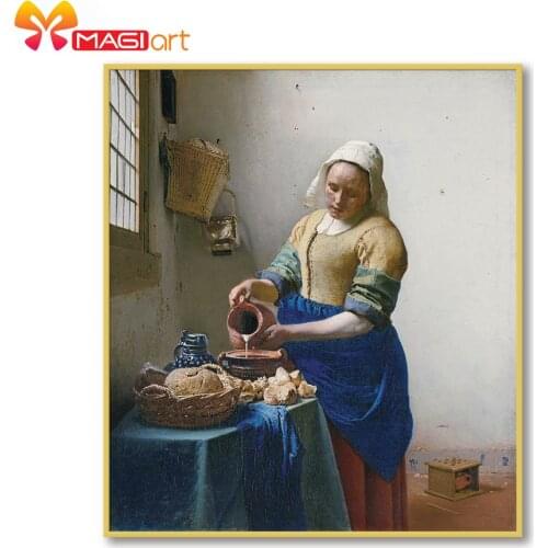 Cross stitch kits Embroidery needlework sets 11CT water soluble canvas patterns 14CT Full portrait Women-NCMP112