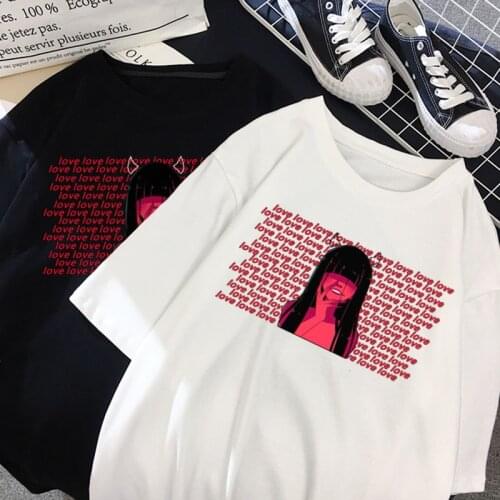T-shirt women 2020 Harajuku anime letter T-shirts streetwear Summer y2k top Casual Tumblr Outfit womens clothing