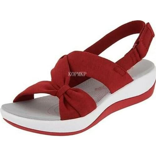 Red Platform Women Sandals Summer 2021 Female Shoes Fashion Buckle Wedge Causal High Quality Zapatos De Mujer Plataforma 35-43