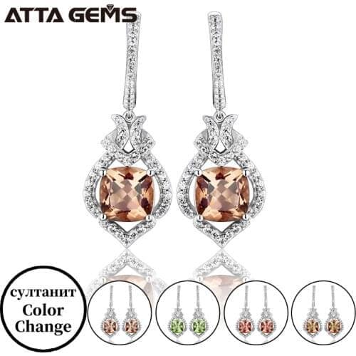 Zultanite Diaspore Gemstone Clip Earrings for Women Solid 925 Sterling Silver Color Change stone New arrival 2020 Fine Jewelry