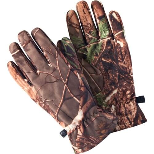 1 Pair of Camo Hunting Gloves Full Finger Gloves Outdoor Hunting Camouflage Gear